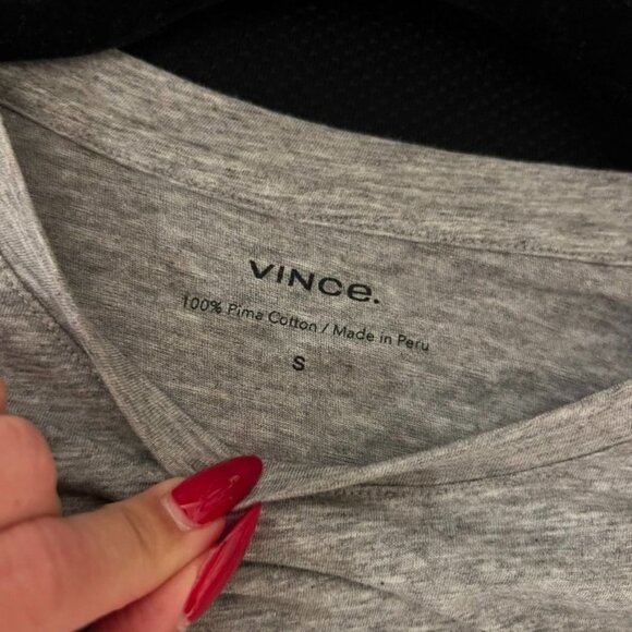 Vince Essential Pima Cotton Gray Crewneck Neck T-Shirt Size Small NWT - Picture 5 of 7
